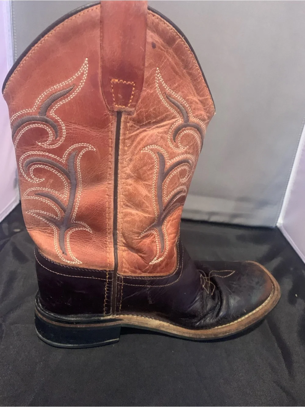 Old West Brown and Tan Kid’s ( Unisex ) Western Cowboy Boots